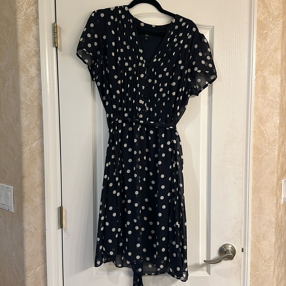 Cute Navy Polka-Dot Dress